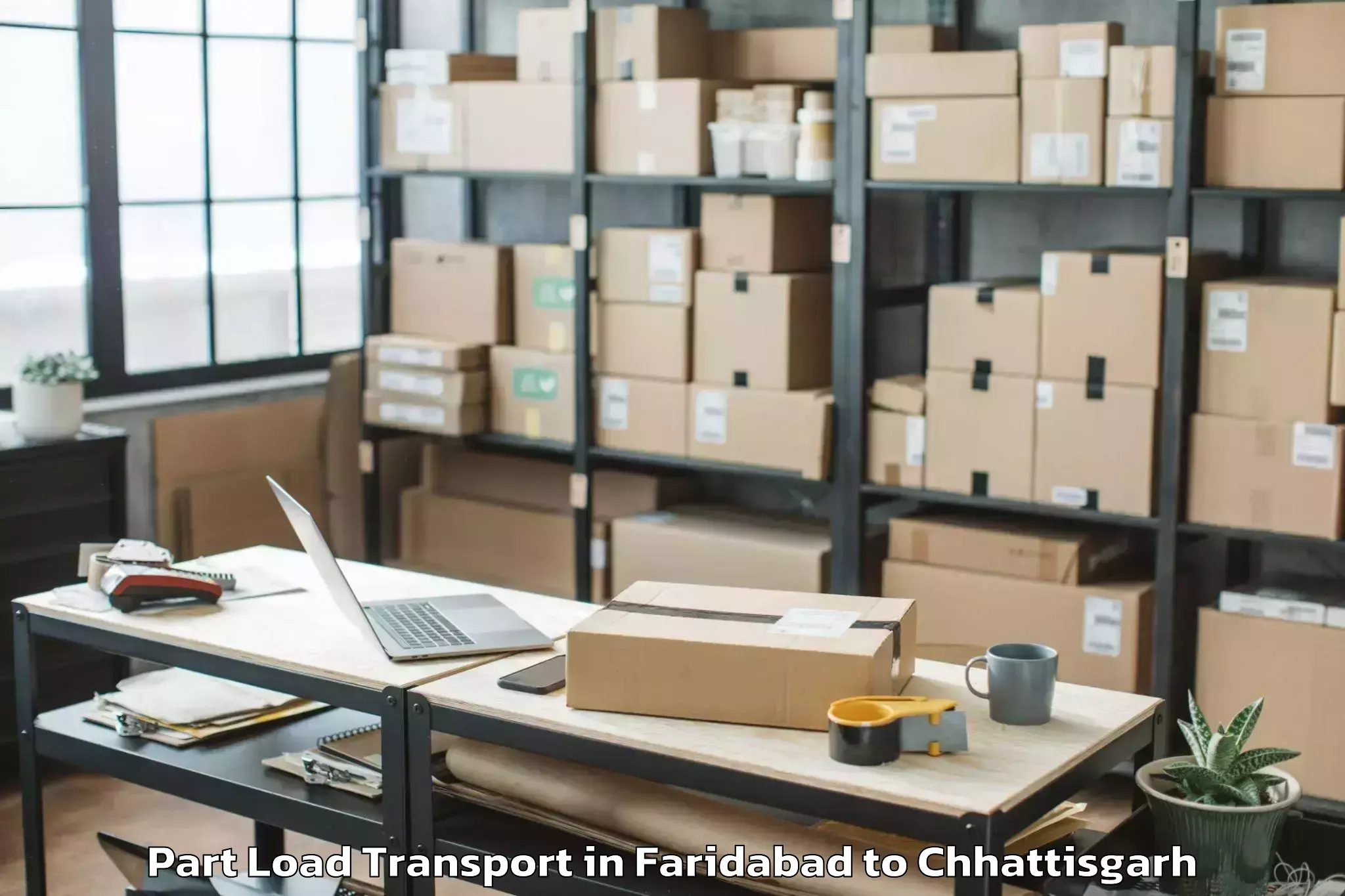 Book Faridabad to Raipur Airport Rpr Part Load Transport Online